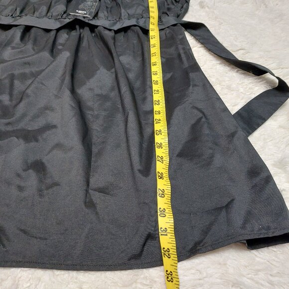 B.Young Women's Black Sleeve Dress with Floral Trim Neck Size M - Picture 4 of 9